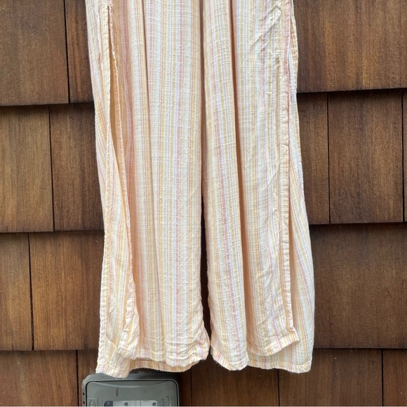 Roxy Feelings Explained Banana Creme Maui Stripe Cropped Jumpsuit Size XSmall - Picture 15 of 16